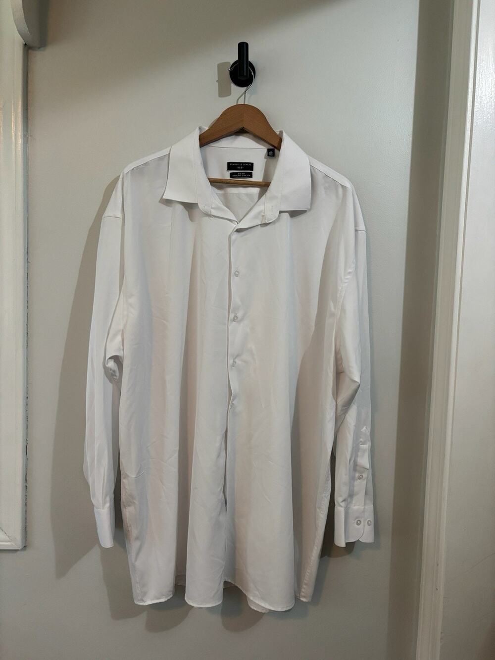 Shaquille O'Neal Mens Shirt White Big Fit Cooling Stretch XLG 19 34/35